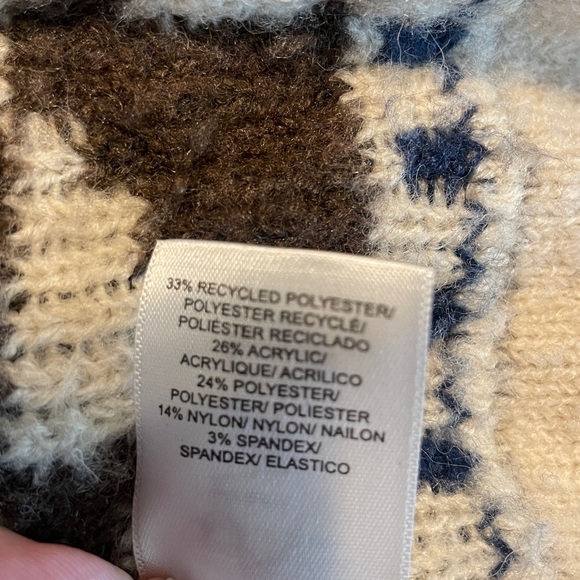 New Lucky Brand Aztec Gray Shawl Collar Cardigan size Large - Picture 5 of 5